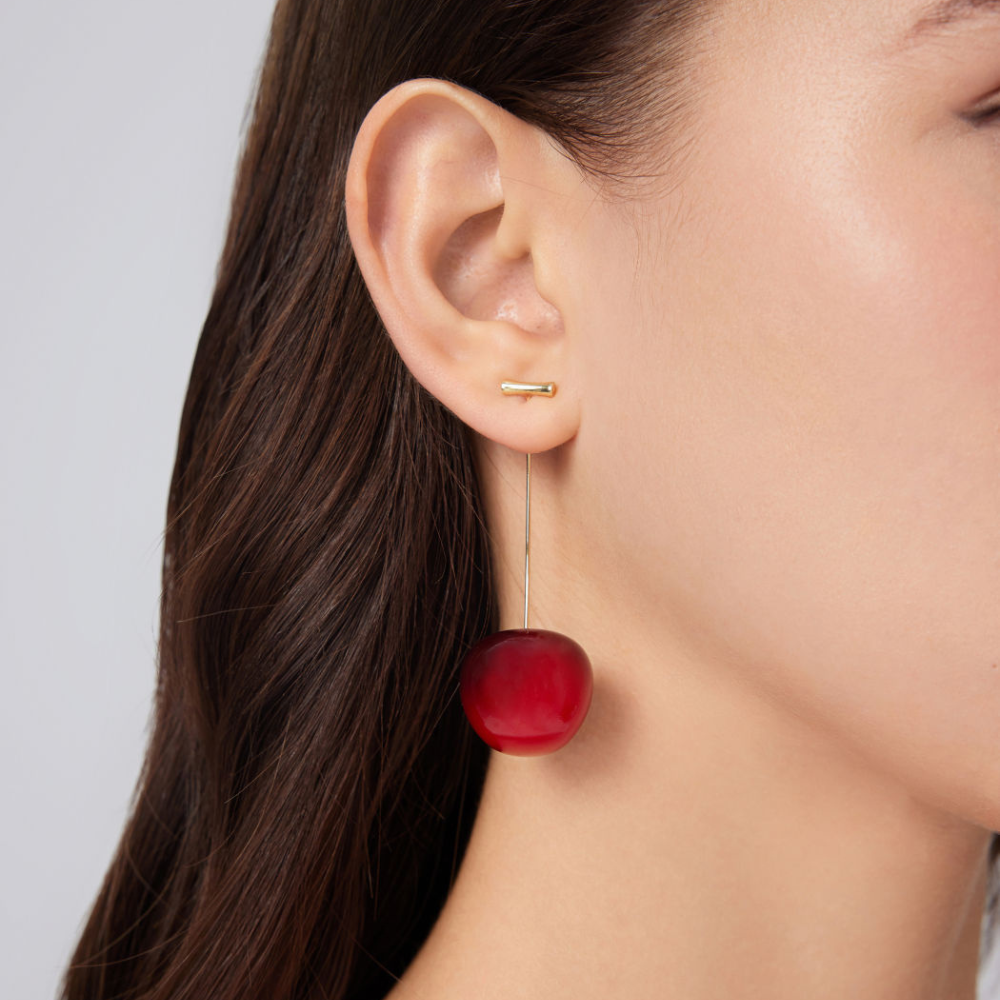Brincos Red Cherry - Brinco leve em cereja