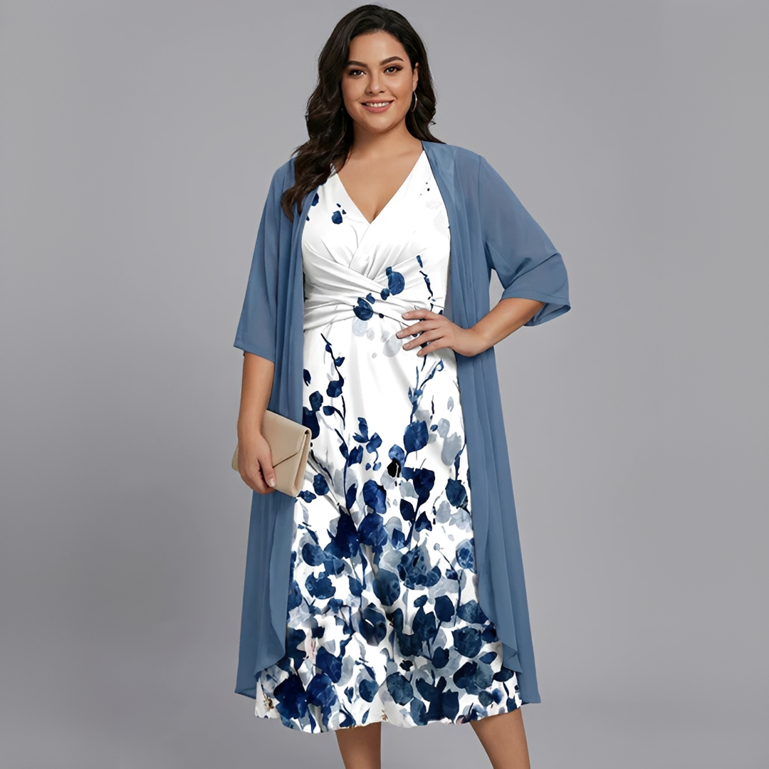 Florentina - Vestido Midi Fluido de Duas Peças