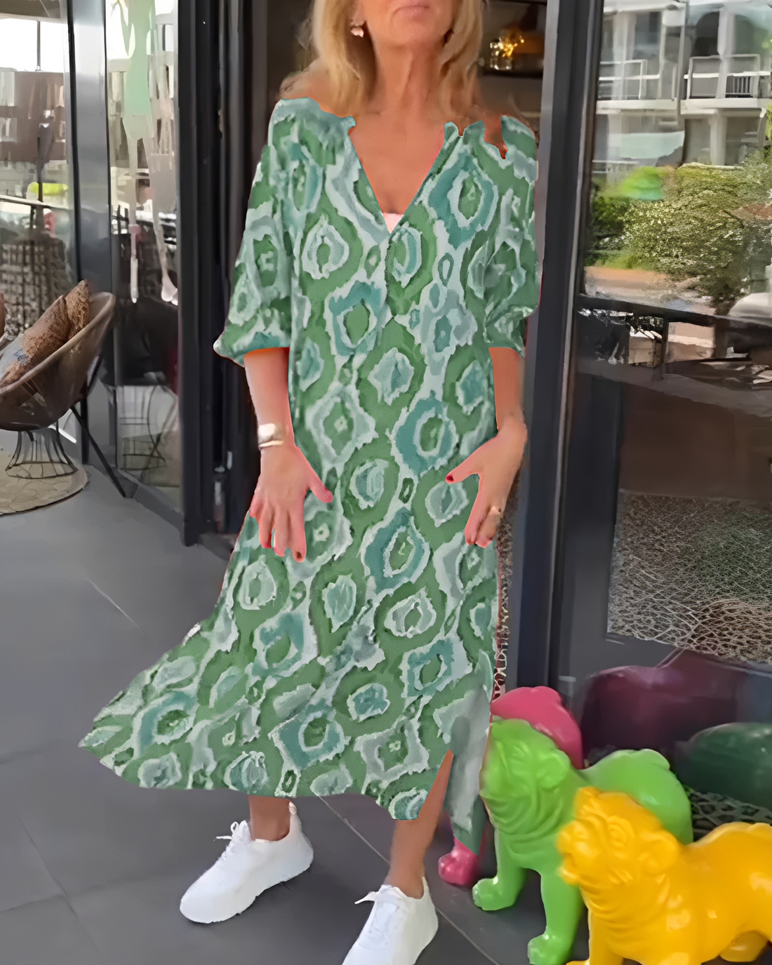 Rachael - Vestido Midi Elegante com Decote em V