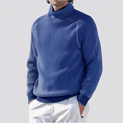 Zack - Warm Knitted Sweater with Ribbed Pattern for Men