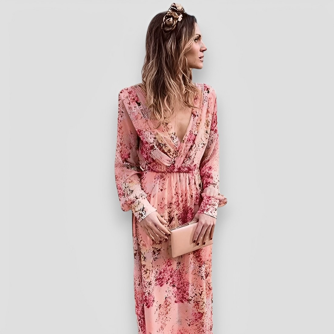 Elanisse - Vestido Longo Elegante com Decote em V