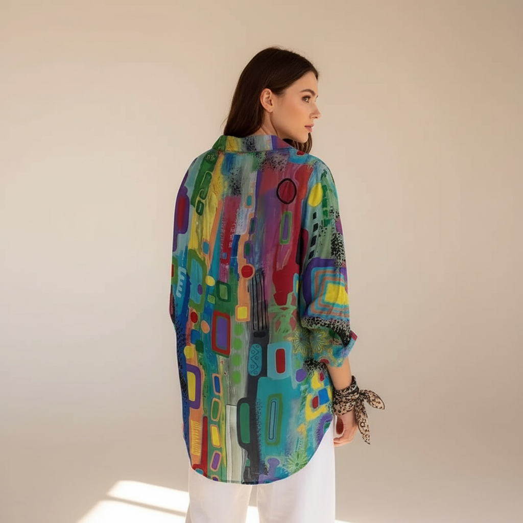 Naeryn - Camisa Estampada com Botões Estilosa