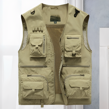Arlan - Colete de verão com múltiplos bolsos para homem