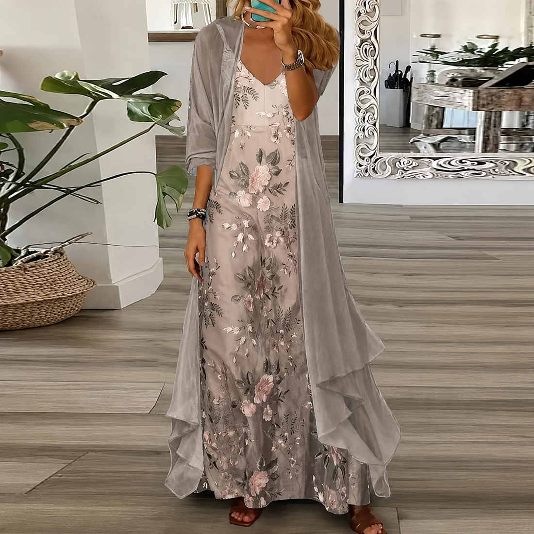 Derivia - Vestido Estiloso em Duas Peças Maxi