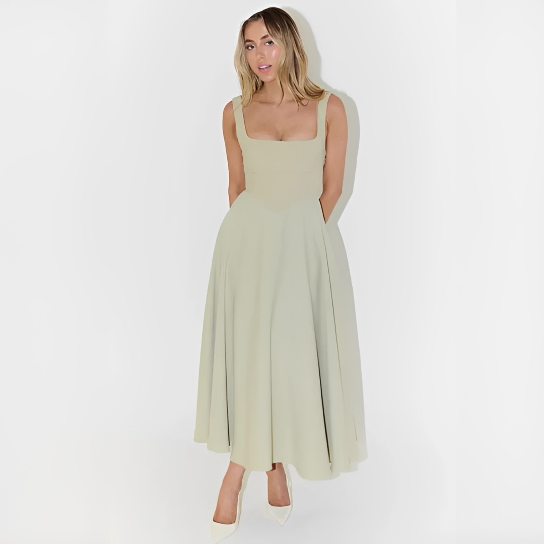 Yarabelle - Vestido Midi Elegante com Alça de Ombro