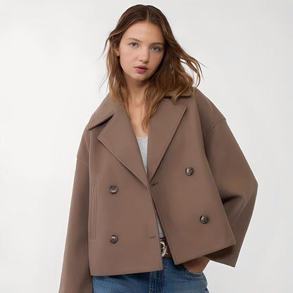 Abegail - Jaqueta curta casual e solta para mulheres