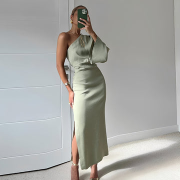 Everett - Vestido Maxi de Um Ombro