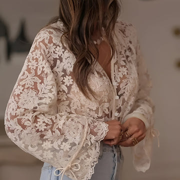 Alexia - Blusa Floral Bordada Estilosa