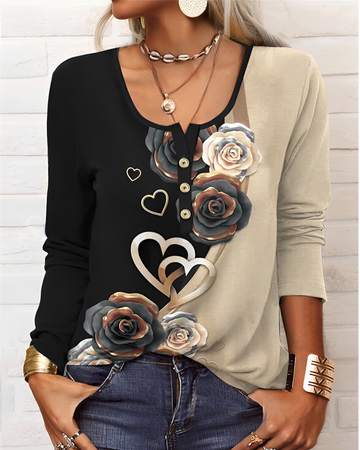 Alejandra - Blusa Estilosa com Meio Botão