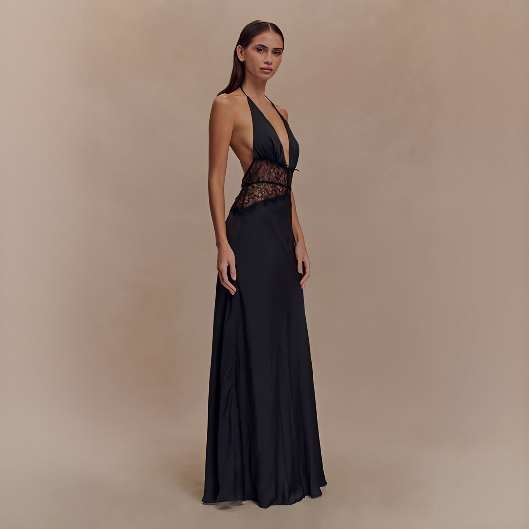 Velina - Vestido Elegante Sem Costura com Gola Halter