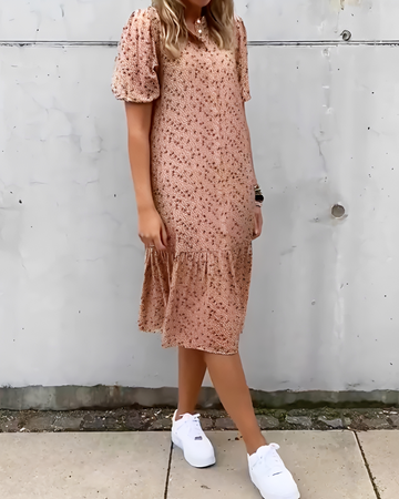 Rhiannon - Vestido Midi Estiloso com Decote em V