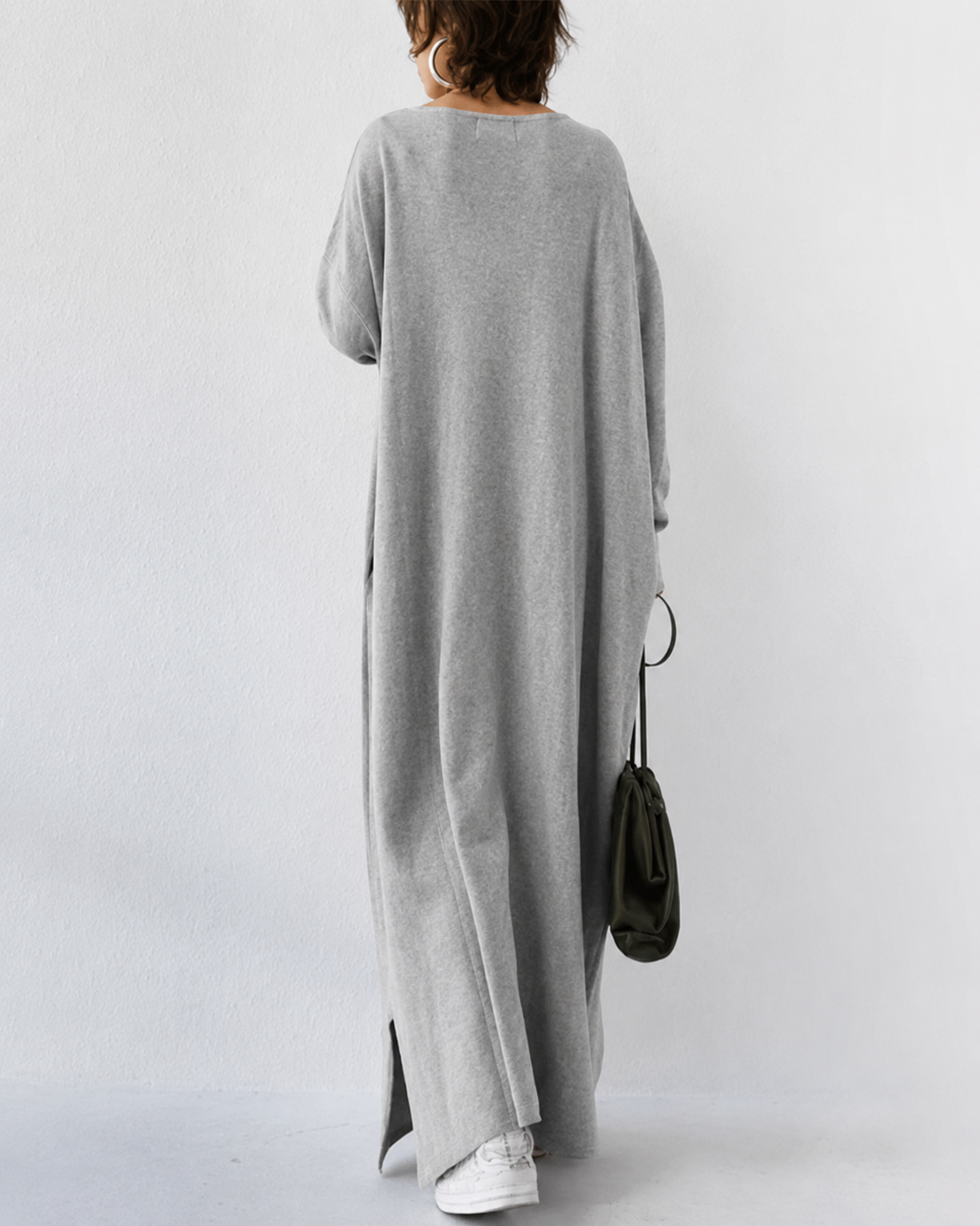 Shacora - Vestido Maxi com Decote em V e Caimento Solto