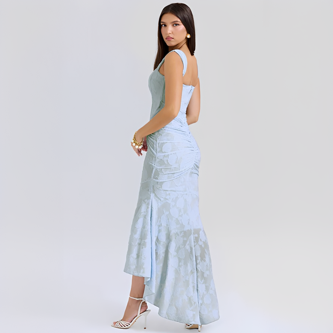 Cynthia - Vestido Midi Elegante com Cintura Envolvente