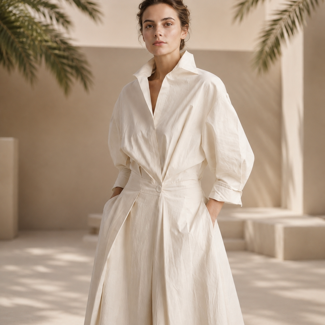 Laverne - Vestido Midi Elegante de Caimento Solto