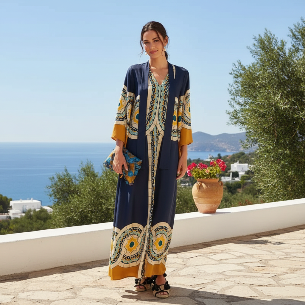 Kymbrea - Vestido Maxi Estiloso com Caimento Solto