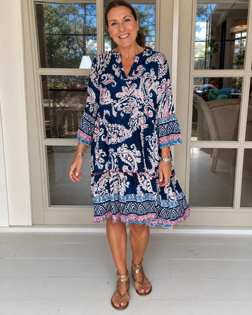 Mélanie - Vestido Midi Elegante com Decote em V