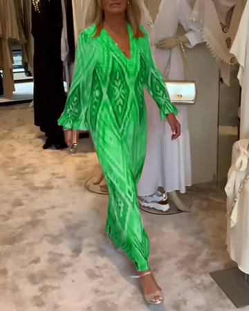 Glynnis - Vestido Maxi Estiloso com Manga Longa