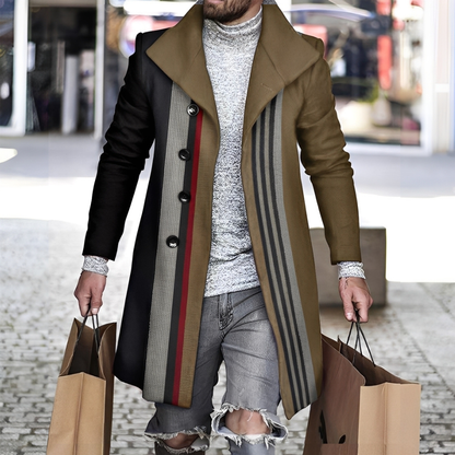 Terry - Casaco de lã elegante com padrão xadrez para homens