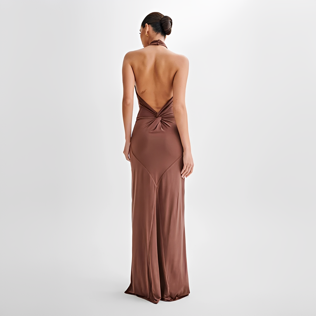 Jianna - Vestido Longo Elegante com Gola Halter