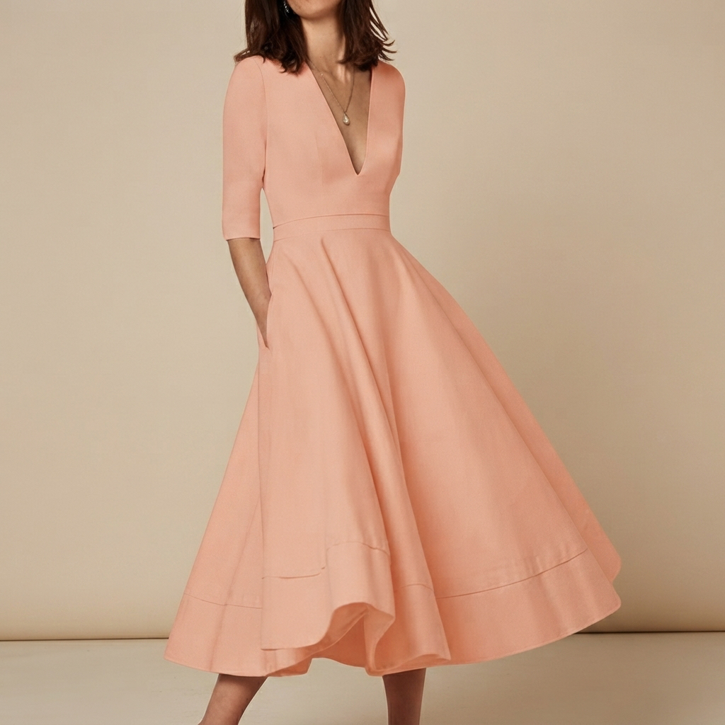 Debbie - Vestido Elegante com Decote em V