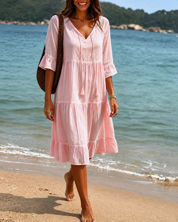 Lorraine - Vestido Midi Elegante com Decote em V