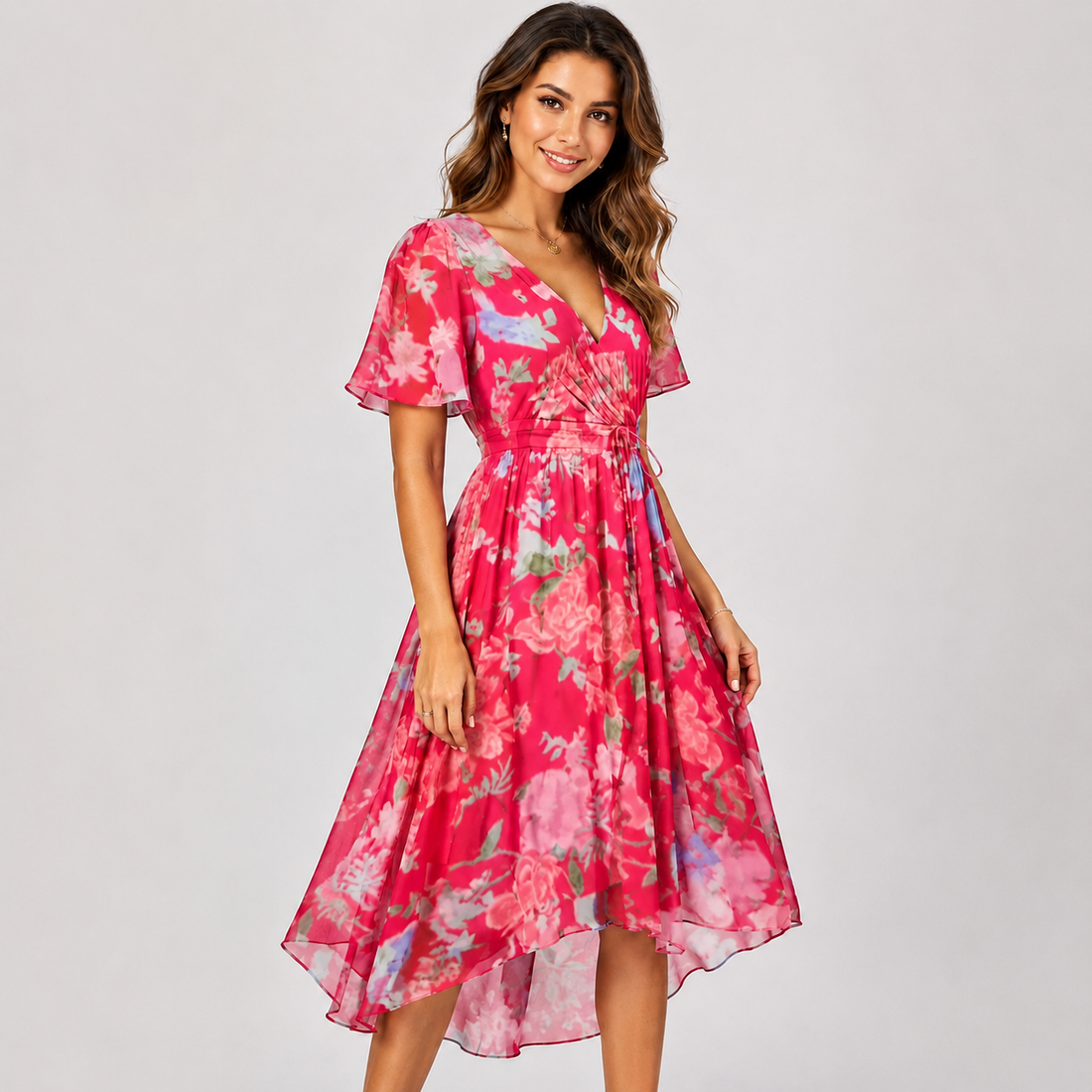 Elsinya - Vestido Midi Estiloso e Fluido