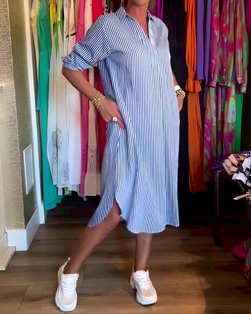 Célia - Vestido Confortável com Gola e Decote em V