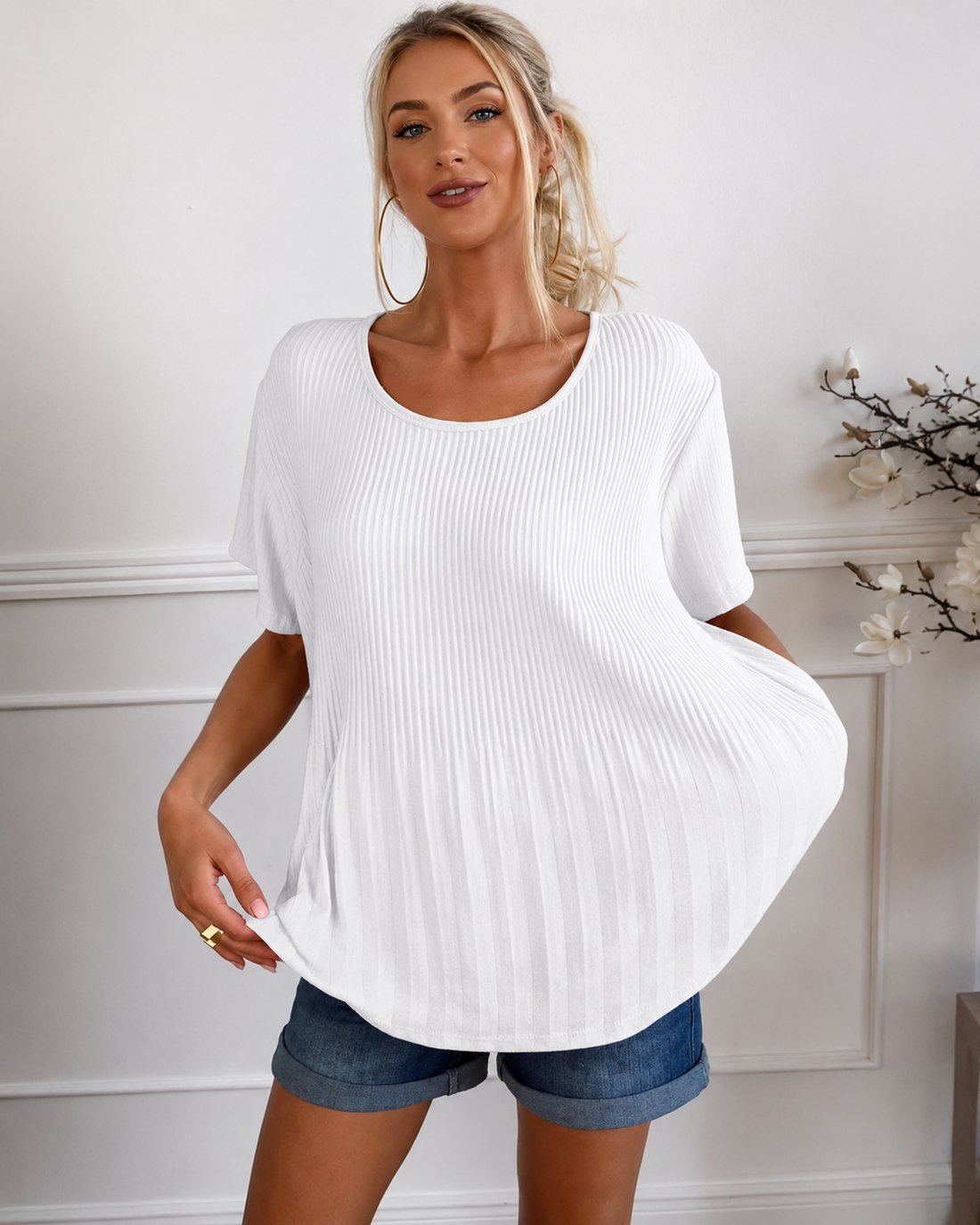Rainelda - Blusa Estilosa Plissada