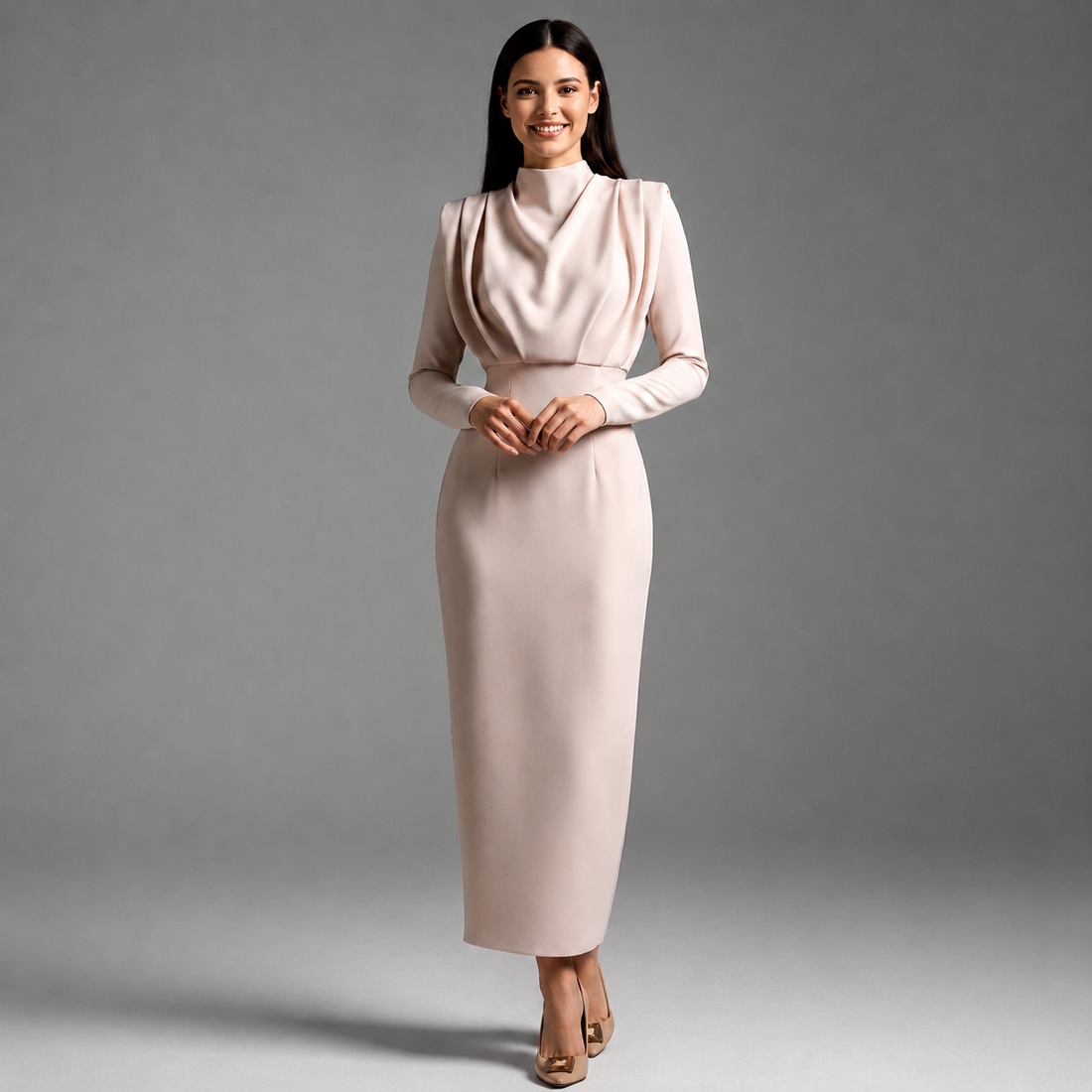 Darby - Vestido Fashion de Manga Longa