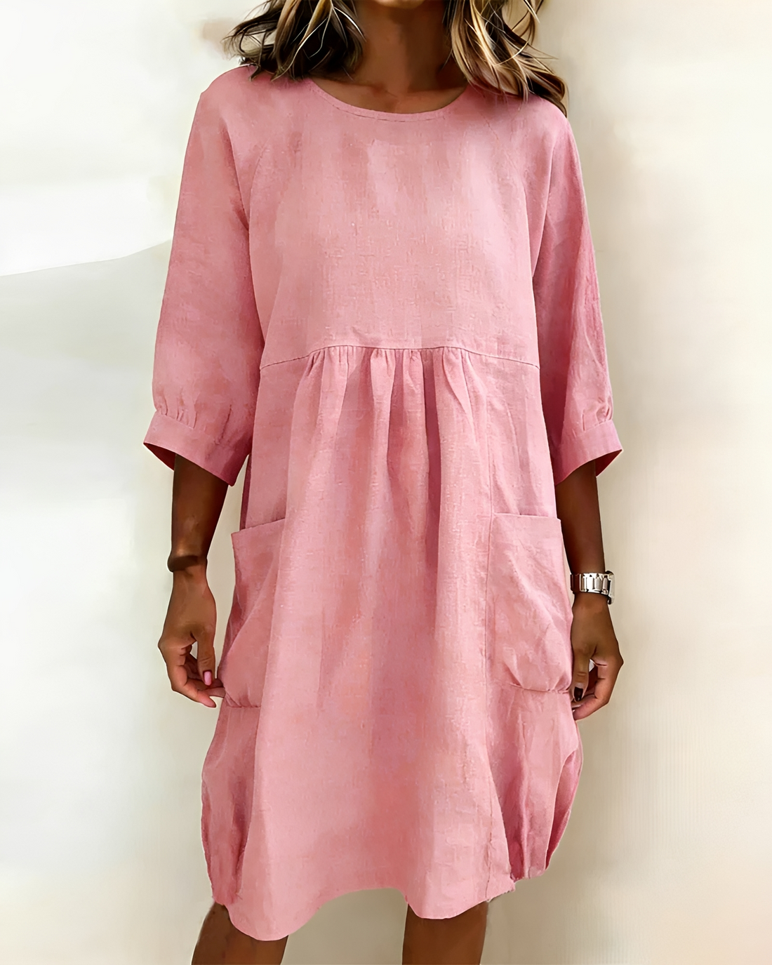 Shadia - Vestido Midi Casual com Caimento Solto