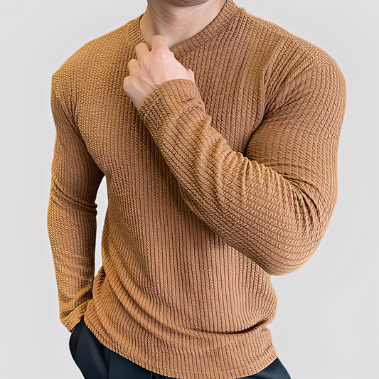 Albert - Casual Knitted Sweater with Ribbed Pattern for Men