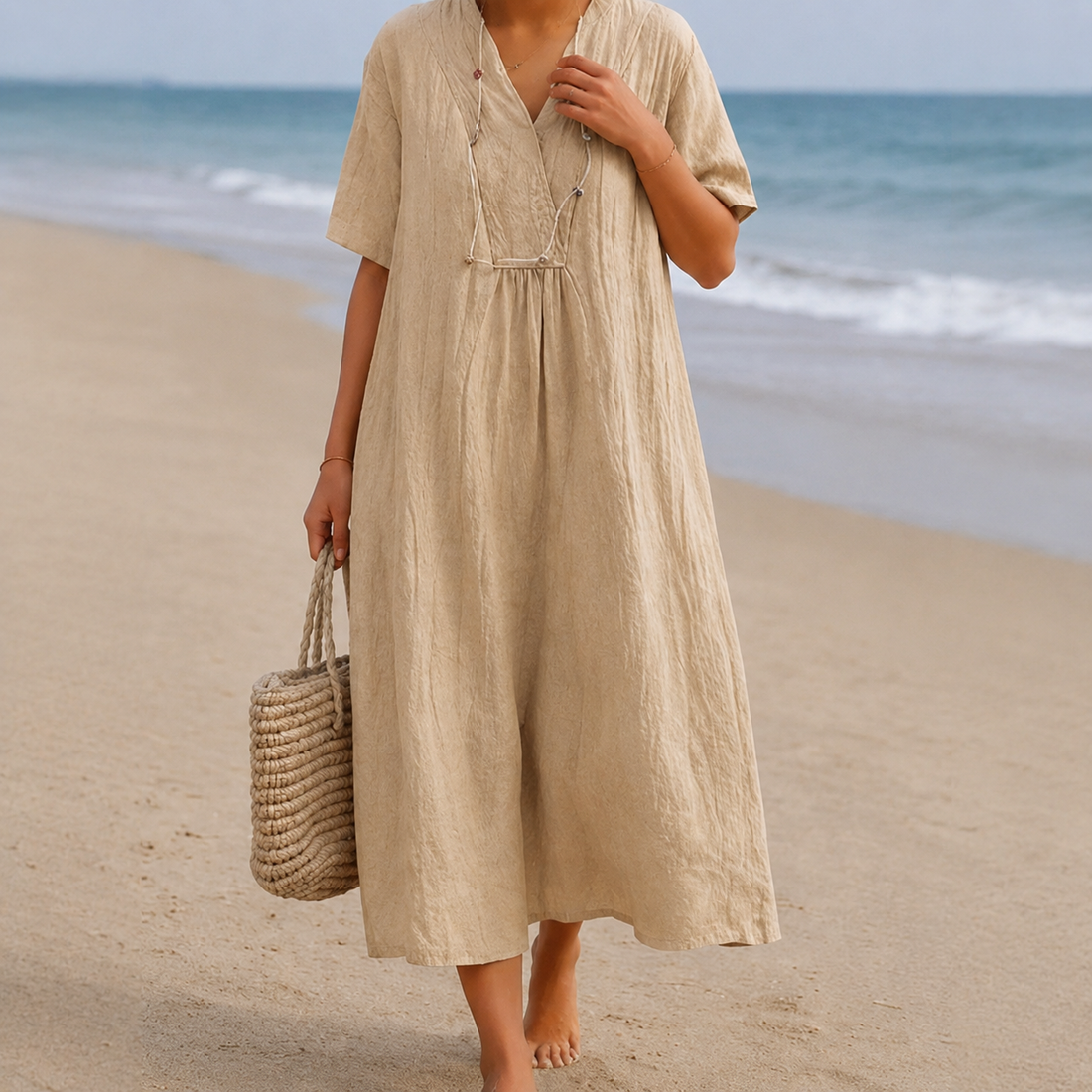 Kendra - Vestido Casual com Decote em V