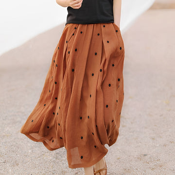 Thea - Saia casual com bolinhas para mulheres