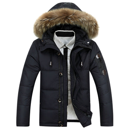 Eddie - Moderna Parka-Jaqueta com Capuz com Pelo para Homens