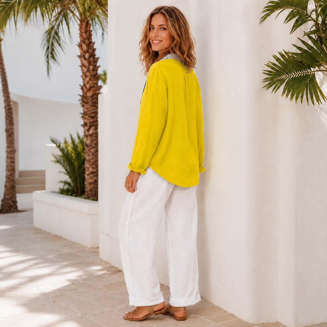 Razieh - Blusa Casual com Botões