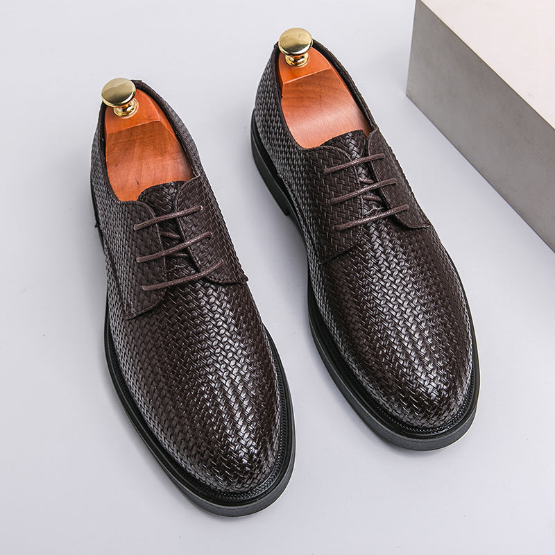 Tristan - Elegant Oxford leather shoes with 3D woven pattern for men