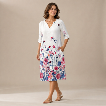 Ninna - Vestido Elegante e Fluido com Decote em V