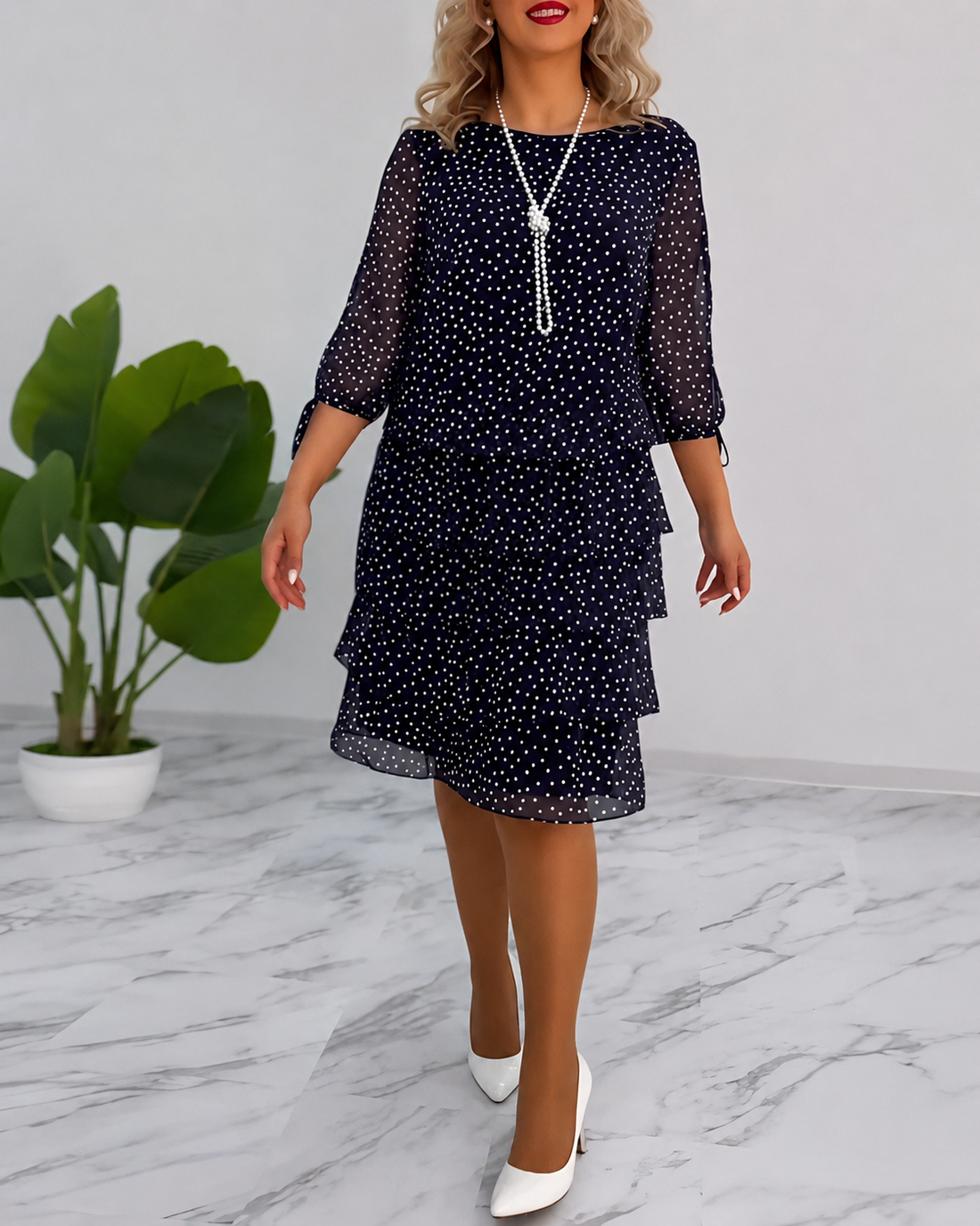 Carey - Vestido de Bolinhas Estiloso
