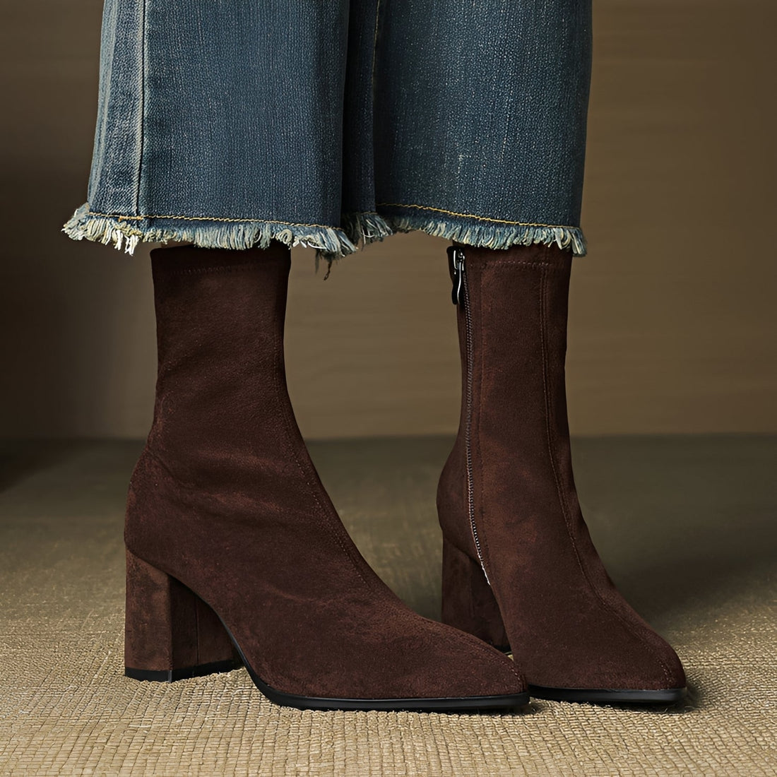 Mikayla - Botas Casuais com Salto e Zíper