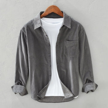 Samuel - Sobrecamisa casual de manga comprida para homens