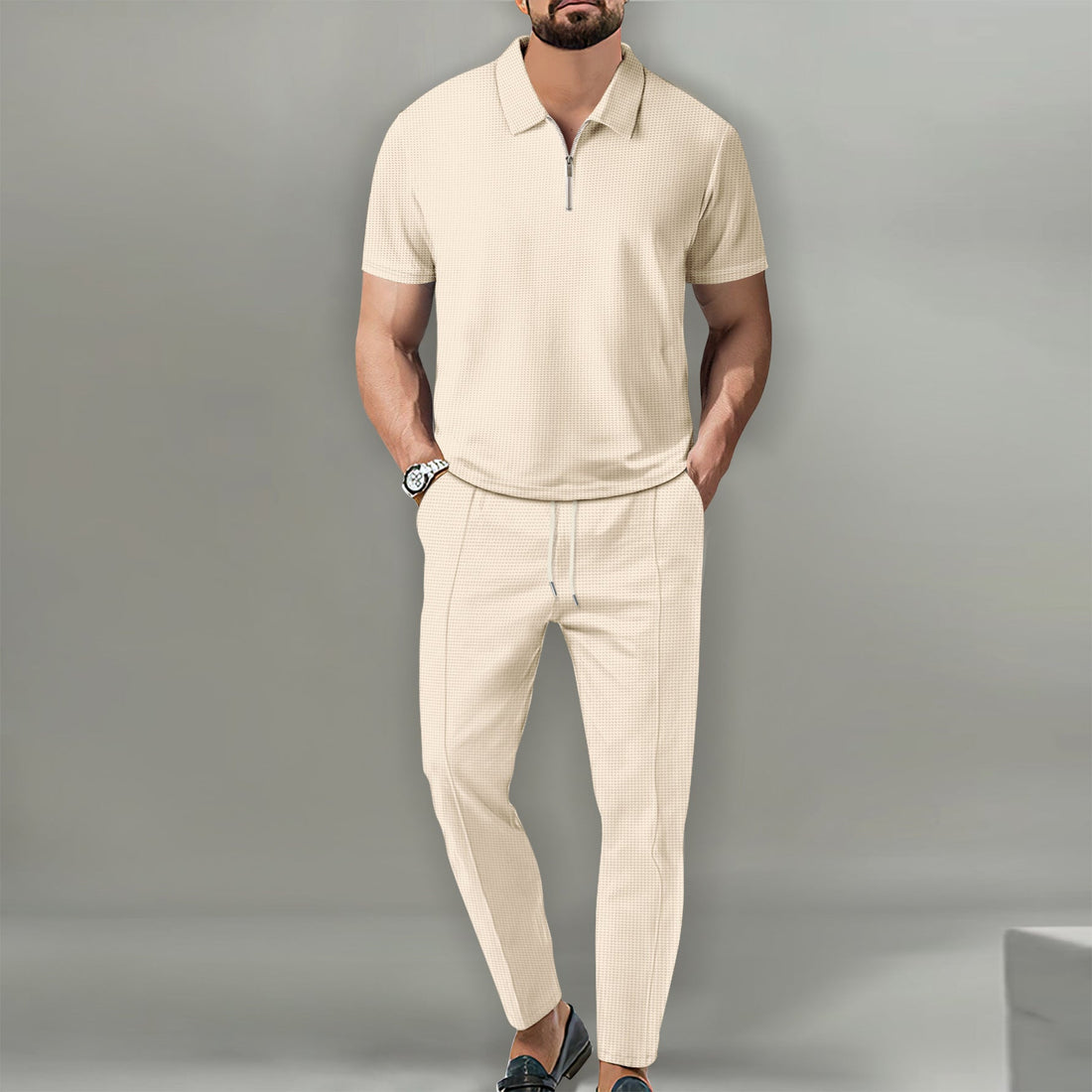 Charles - Conjunto waffle estiloso para homens