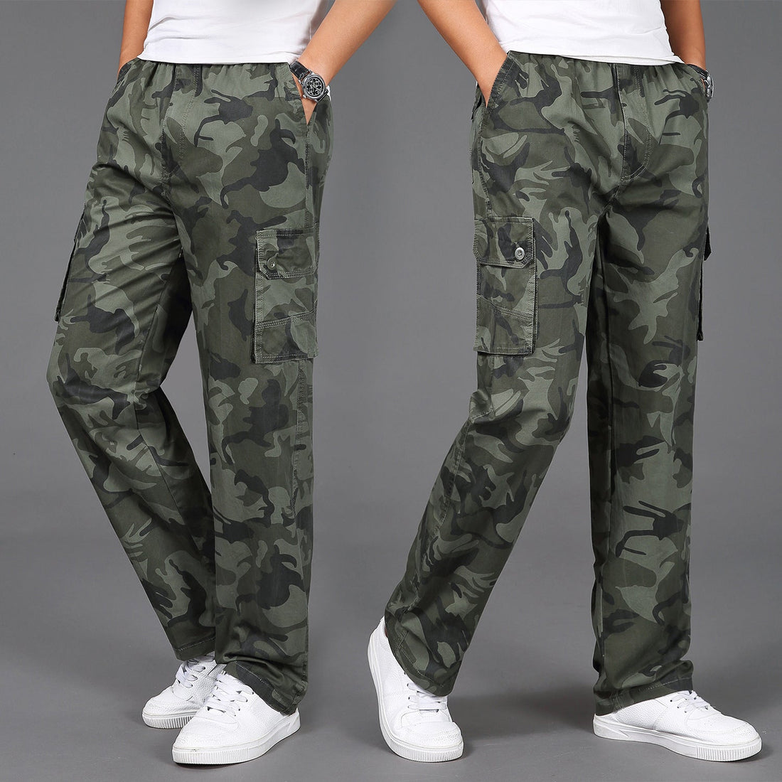 Bobby - Calças Cargo Camo Elegantes para Homens