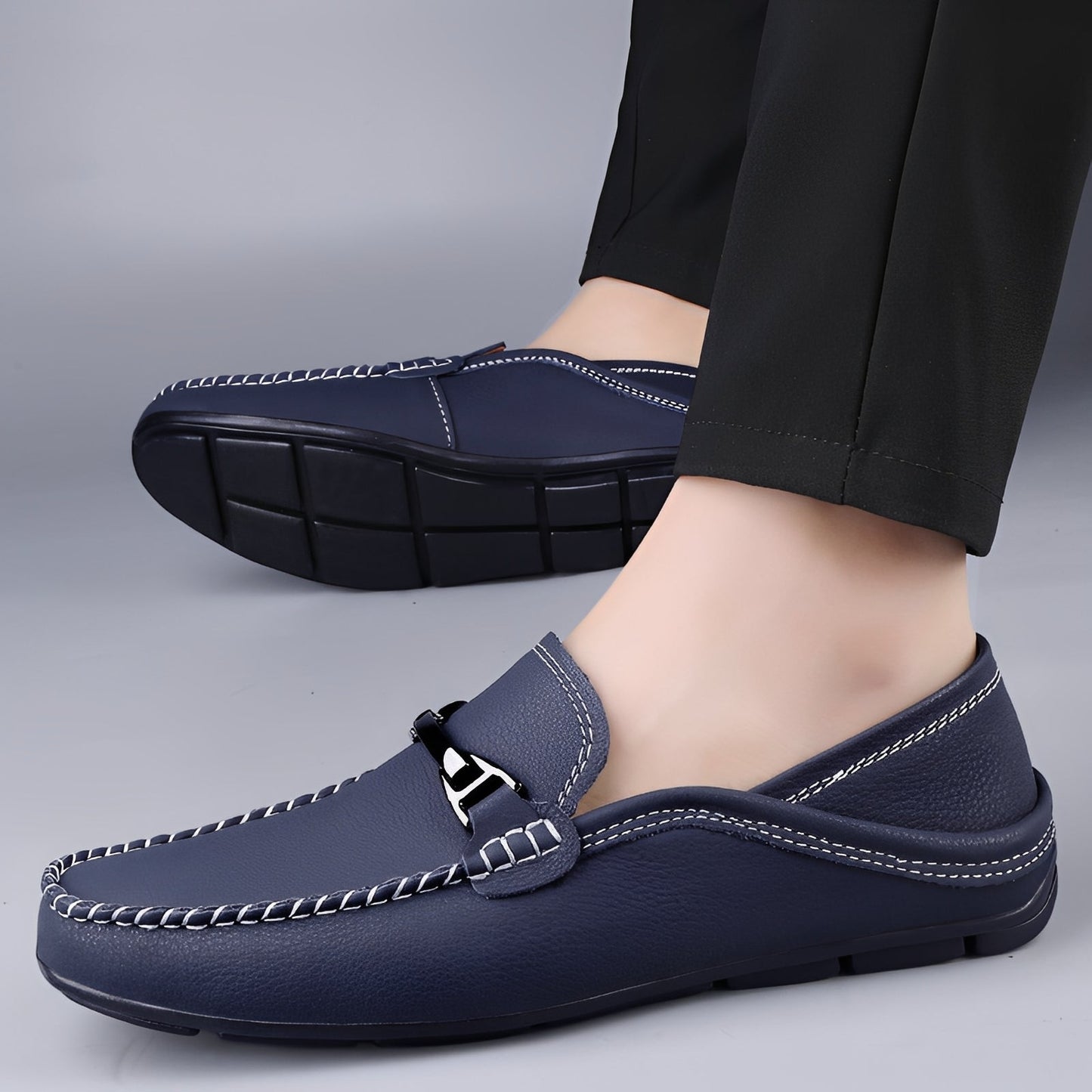 Ronald - Casual, elegant leather slip-on shoes for men