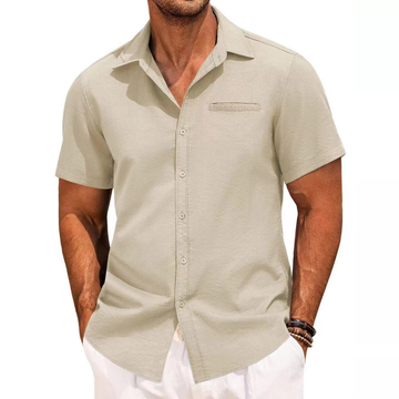 Carson - Camisa de manga curta confortável com botões para homens
