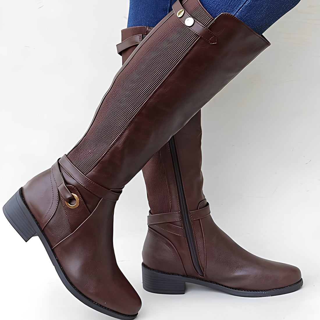 Megan - Clássicos, robustos botas de couro para mulheres