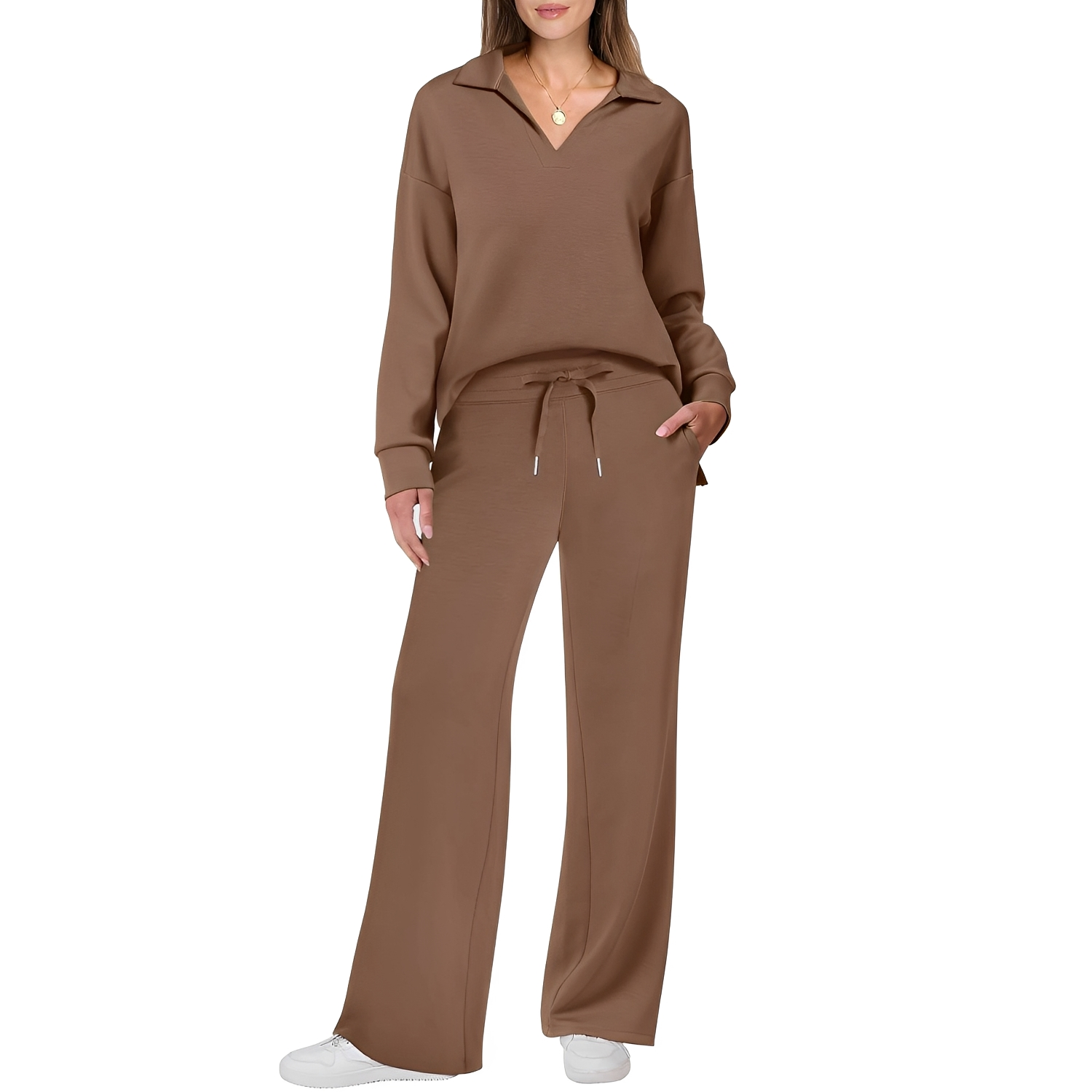 Justina - Conjunto Casual de Suéter e Calças para Mulheres