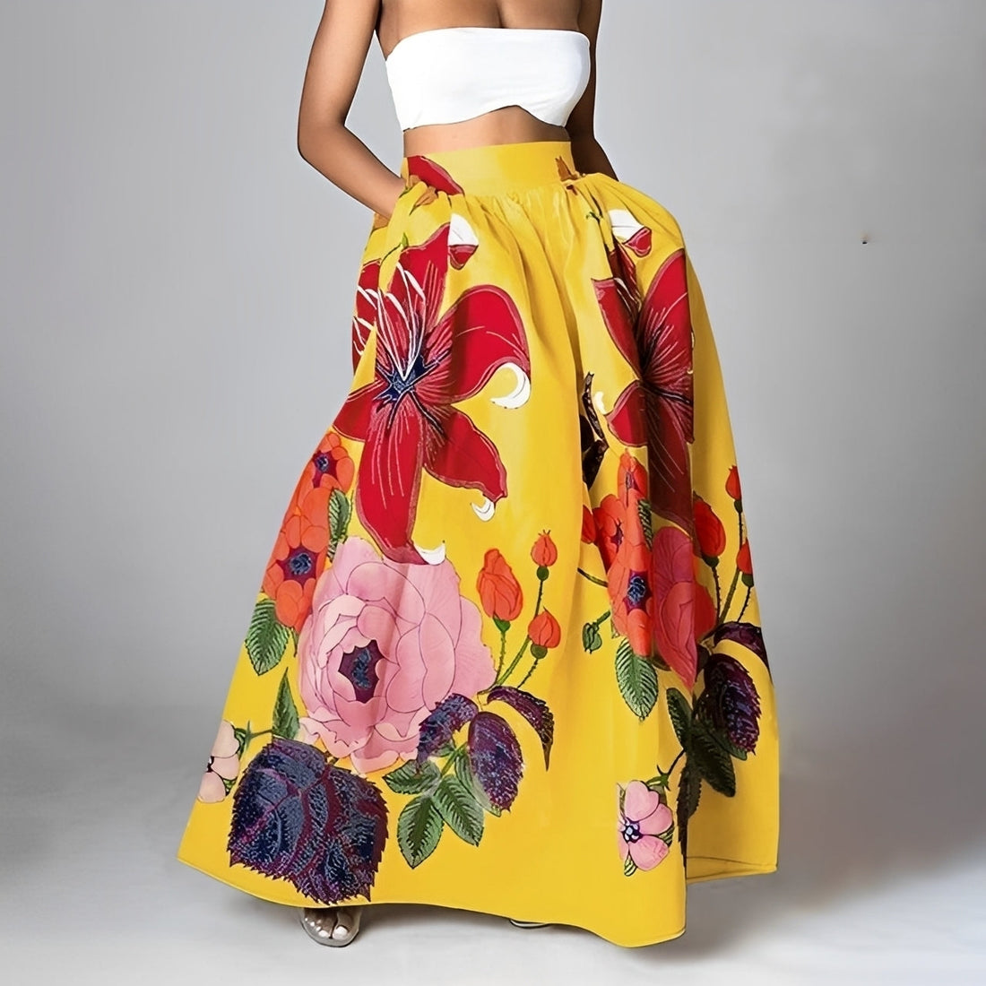 Jessica - Saia boho elegante de cintura alta para mulheres