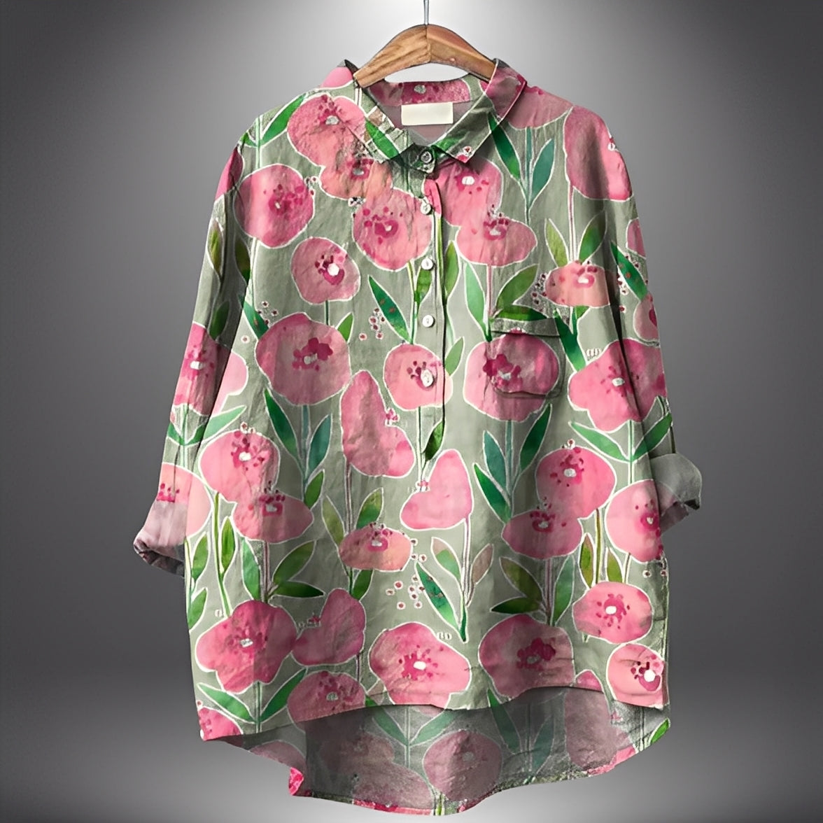 Garance - Classic long-sleeved blouse for woman