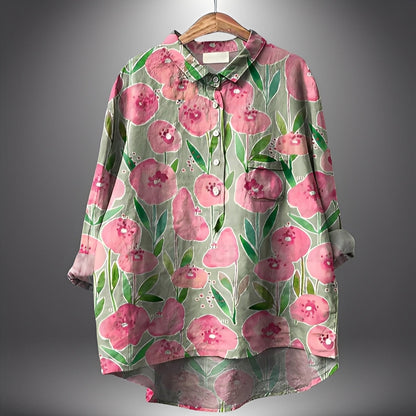 Garance - Classic long-sleeved blouse for woman