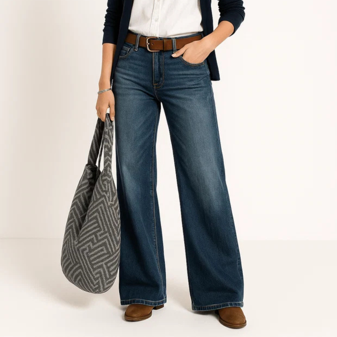 Majken - Jeans elegante de perna larga